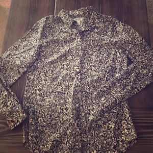 Black and white long sleeve button up